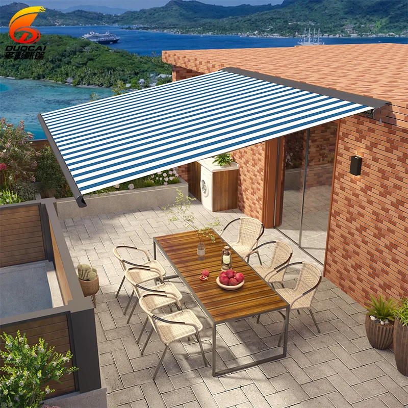 

DUOCAI Heavy Duty Retractable Full Cassette Awning With Remote Control and LED Light