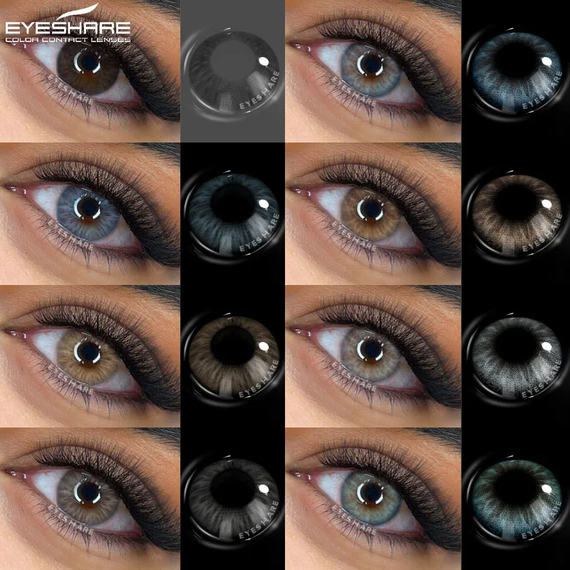 EYESHARE 1 Paar bunte Kontaktlinsen für Augen, natürliche braune Linsen, Schönheit, graue Pupillinse, farbige Linsen, blaue Augenkontaktlinsen