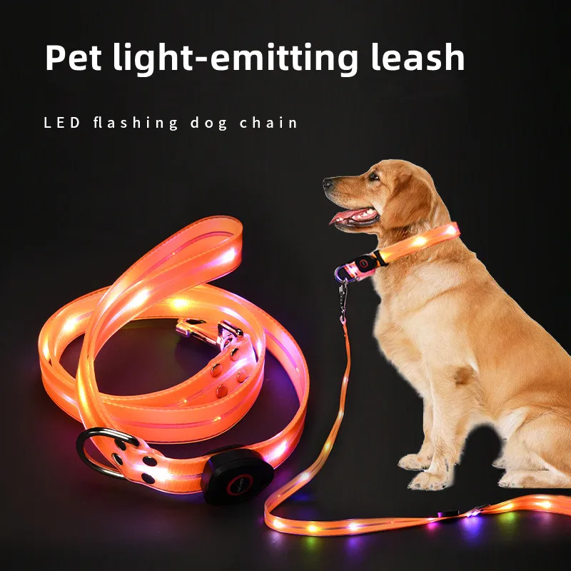 LED Glowing Dog Collar Adjustable Flashing Rechargea Luminous Collar Night Anti-Lost Dog Light Harness for Small Dog Pet Product