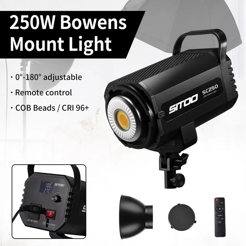 

2025 hot sale Selens Sitoo 250W Studio Photography Lighting SC-250 LED Video Light Daylight COB Spot Light for Professional Stud