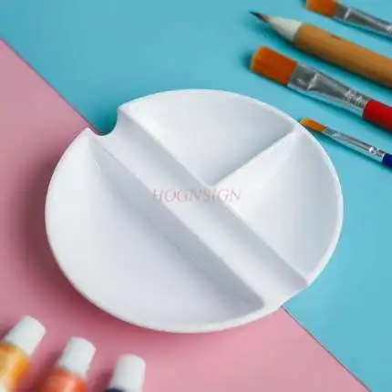 Oval Palette Plum Plate Three Line Palette Watercolor Plate Flat Palette Cardboard Gouache Palette Imitation Porcelain