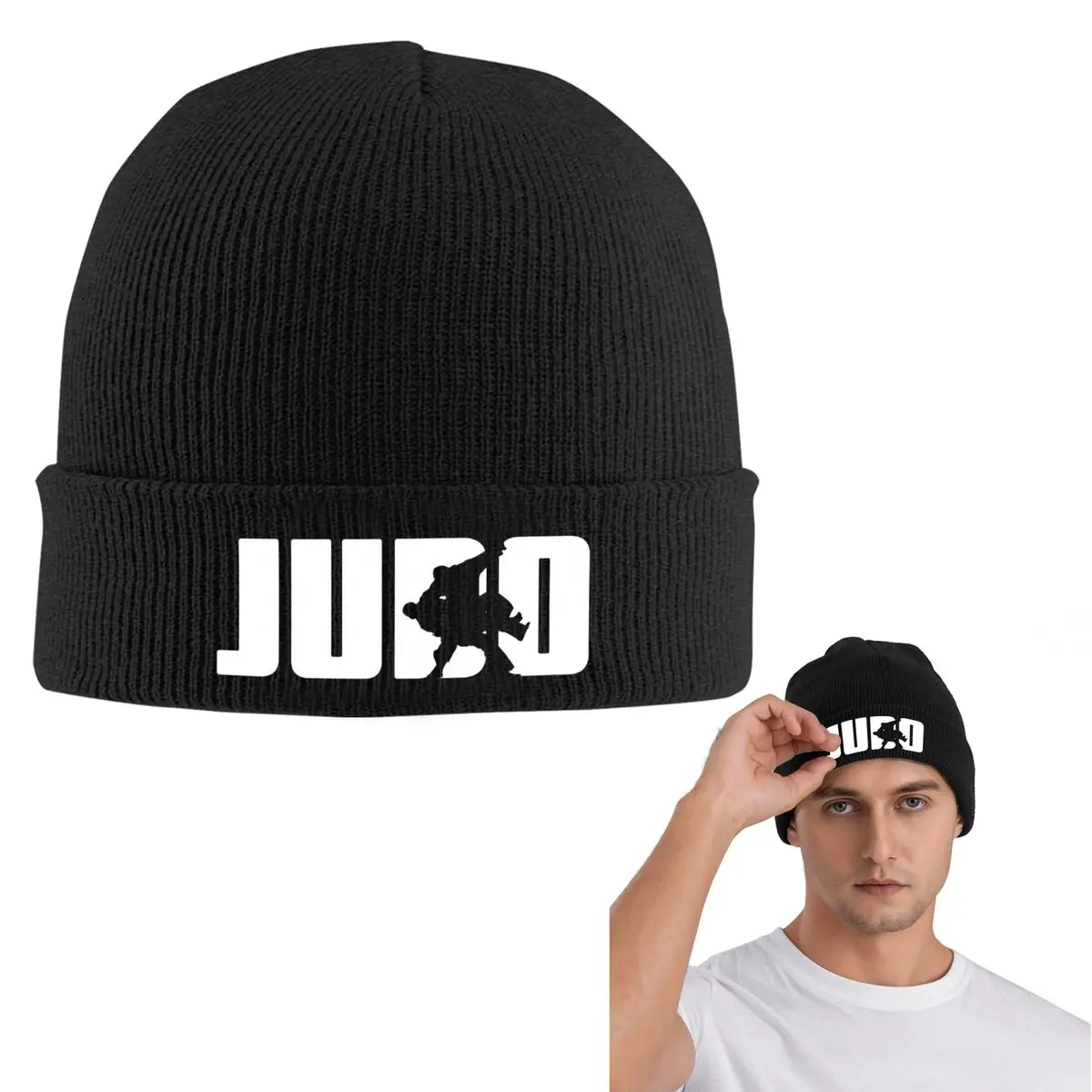 

Теплая вязаная шапка с логотипом дзюдо, шляпа в стиле хип-хоп, осенне-зимние уличные шапки, шапки для взрослых унисекс