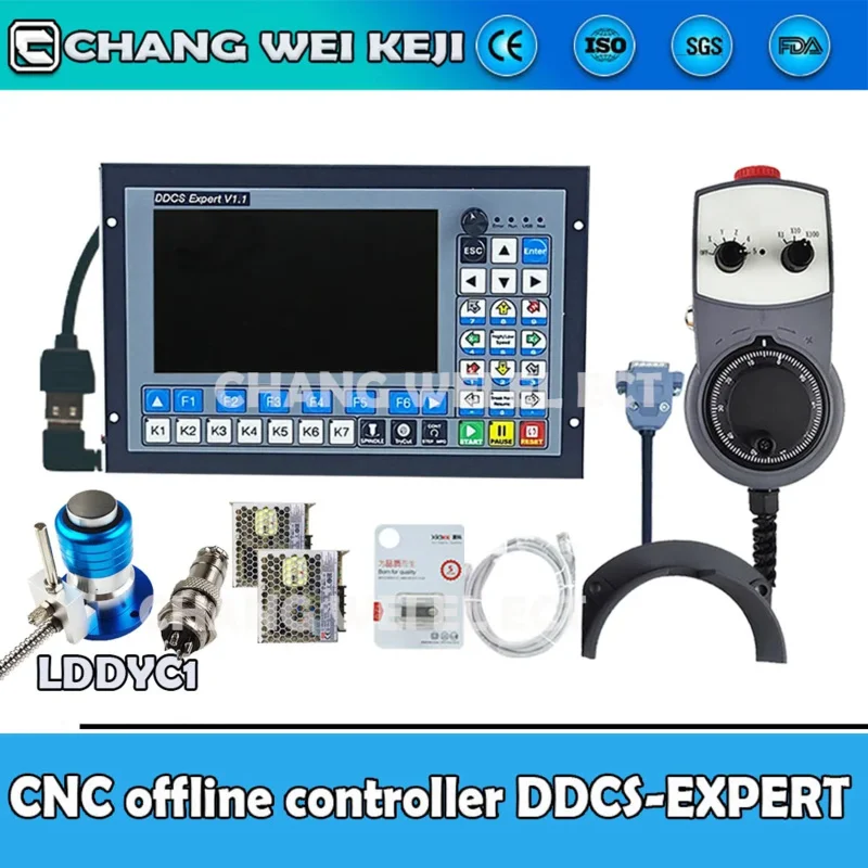 Pengendali Offline DDCS-EXPERT3/4/5 CNC pengeboran dan penggilingan Kode G 5-sumbu berhenti darurat MPG 75W24V-DC PROBE Sensor