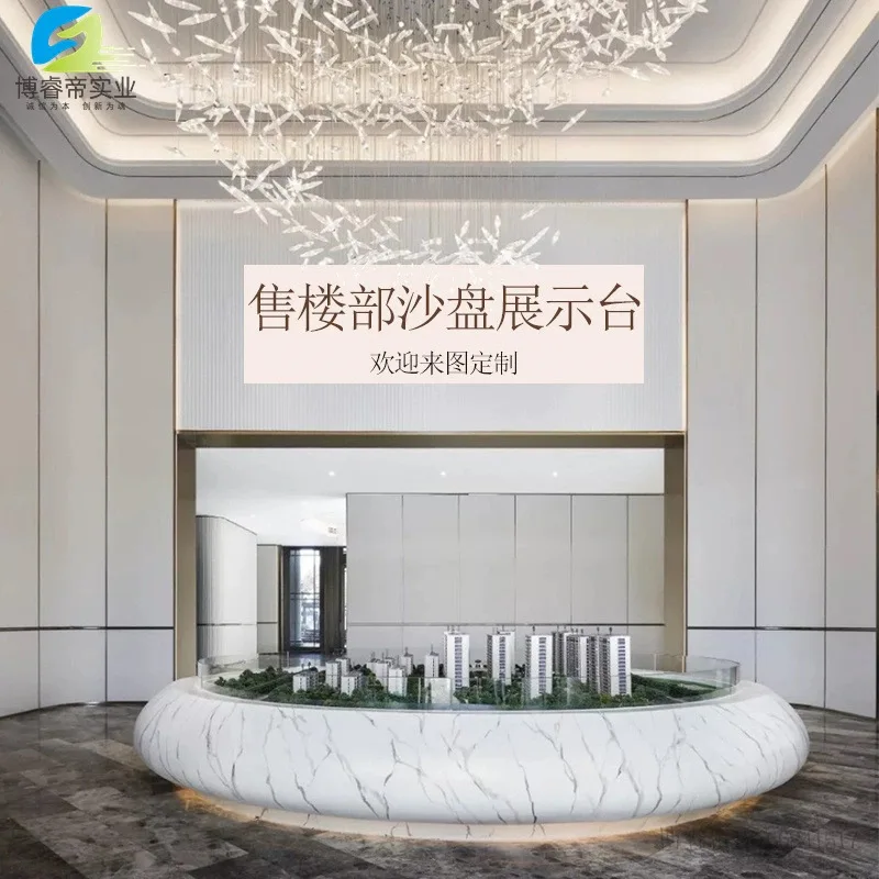 

Paint front desk Sales center Reception desk Model building Real estate display table Fiberglass sand table