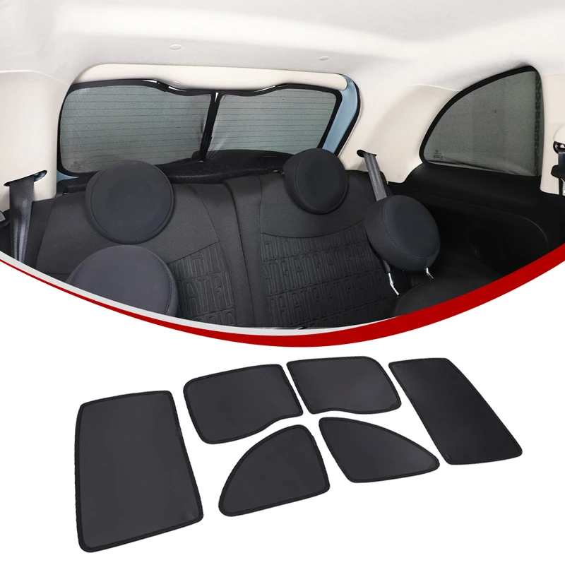 

For Fiat 500 2010-2022 Polyester Black Car styling Car full window UV protection sunshade car interior protection accessories