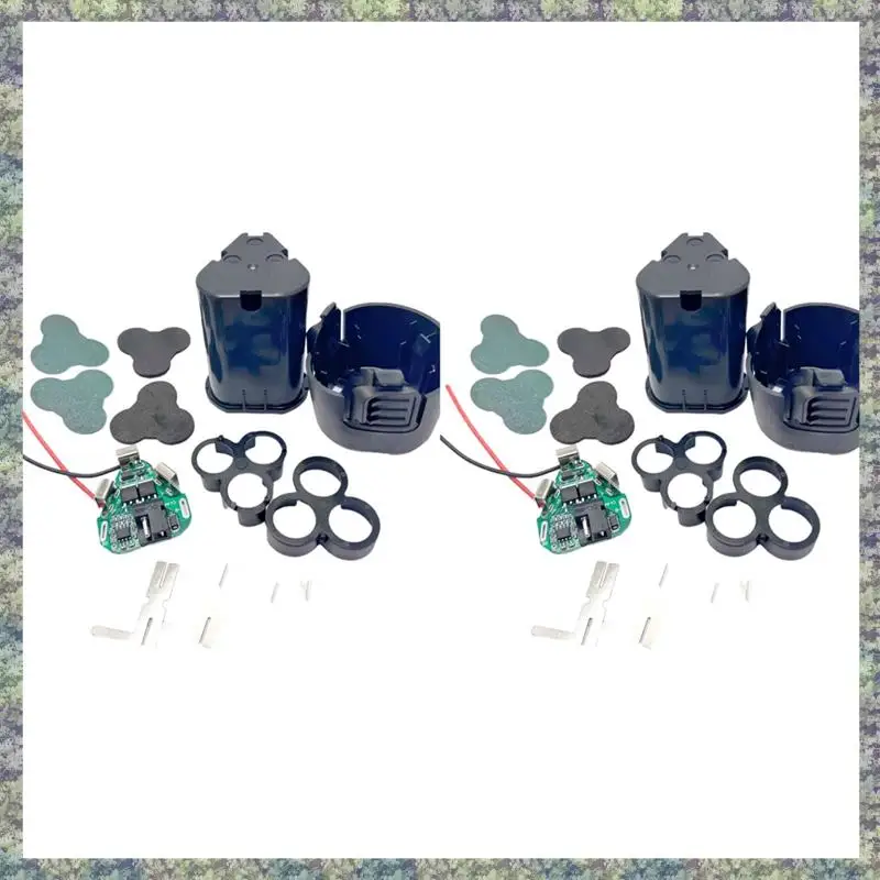 

WON 2Set Hand Drill Power Li- Battery Protection Board DC Electric Tool As Shown Plastic BMS 18650 Lithium Box Circuit Pack S