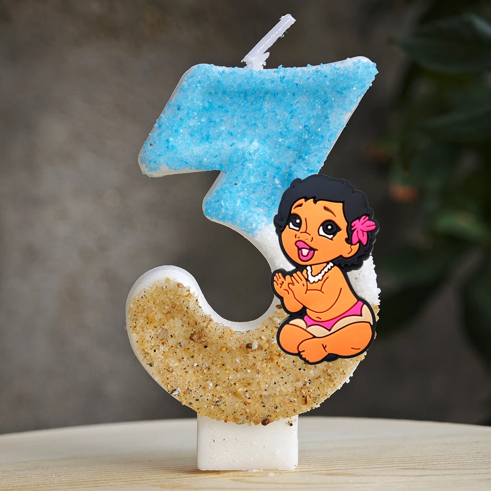 Cute Moana Candle Number 0-9 Birthday Cake Candle Decoration Moana Birthday Party Cake Topper Baby Shower Decoration Gift - view 4