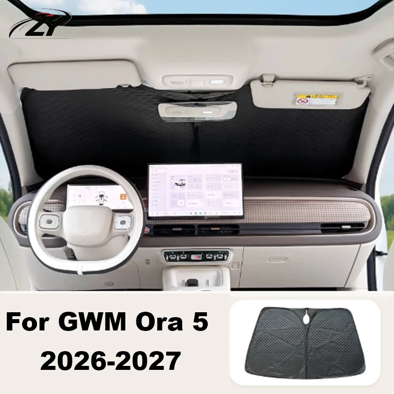 For GMW ORA 5 2026 2027 Car Sunshade Front Windshield Sun Protection Heat Insulation Cover Curtain Interior Partition Panel
