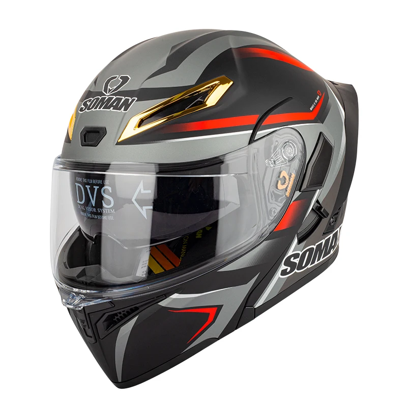 Full Face Helmet for Men Four Seasons Motorcycle Helmet Double Visor Flip up Helmet DOT Approved Cascos Moto Casque