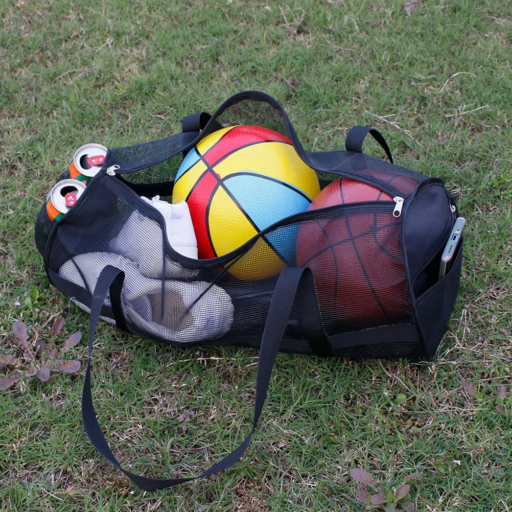 

Extra Large Mesh Sports Ball Bag Double Shoulder Straps Breathable Durable Storage For Basketball Soccer Football Volleyball