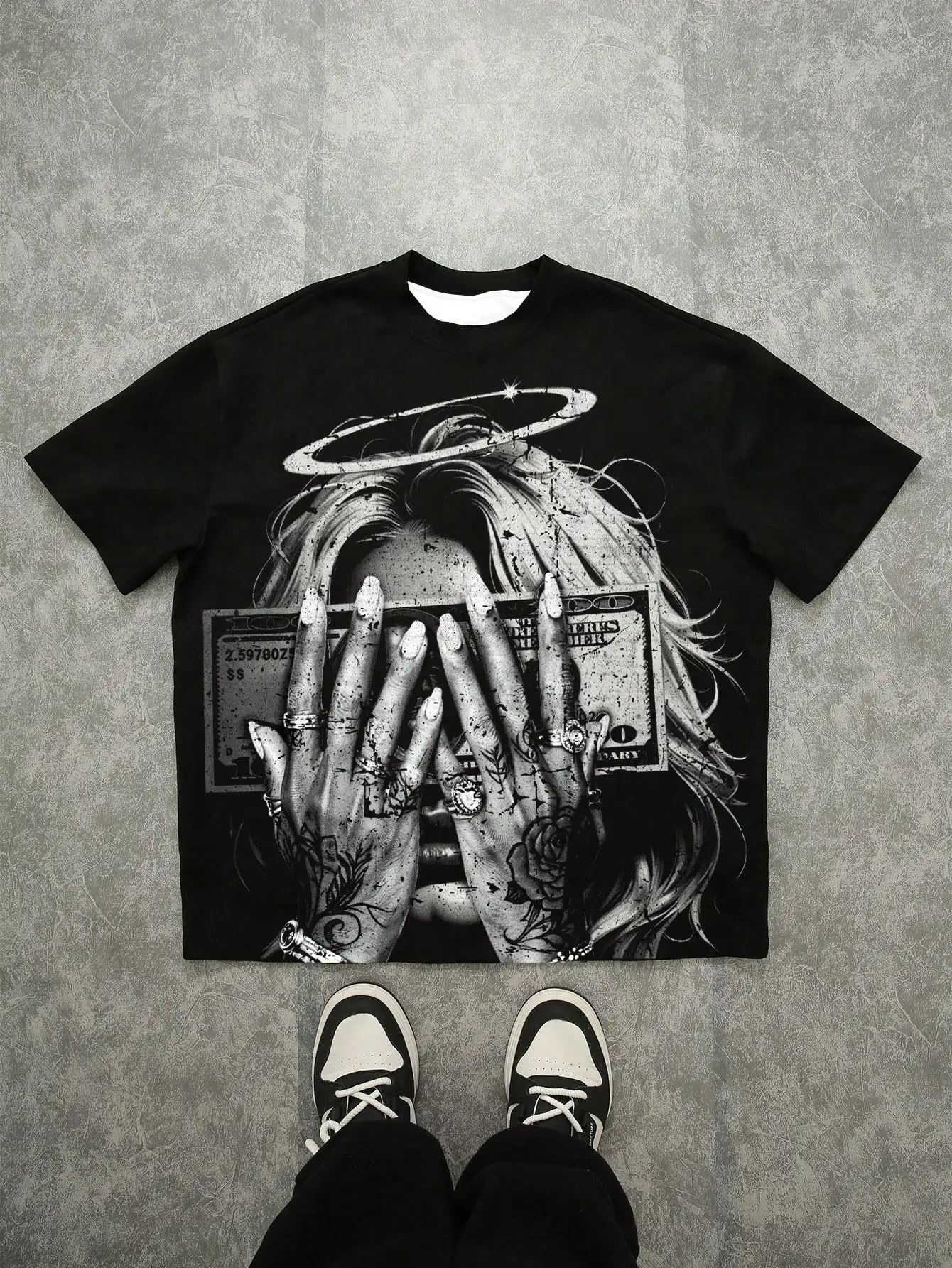 

Summer Men and Women Couple's Face Covering Pattern 3D Printing Fashionable Versatile Round Neck Short Sleeve Casual T-shirt