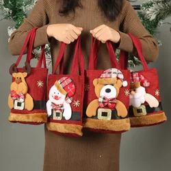 2PCS Christmas Tote Bag Snowman Fawn Gift Bag Valentine's Day Gift Bag Candy Bag Christmas Decoration