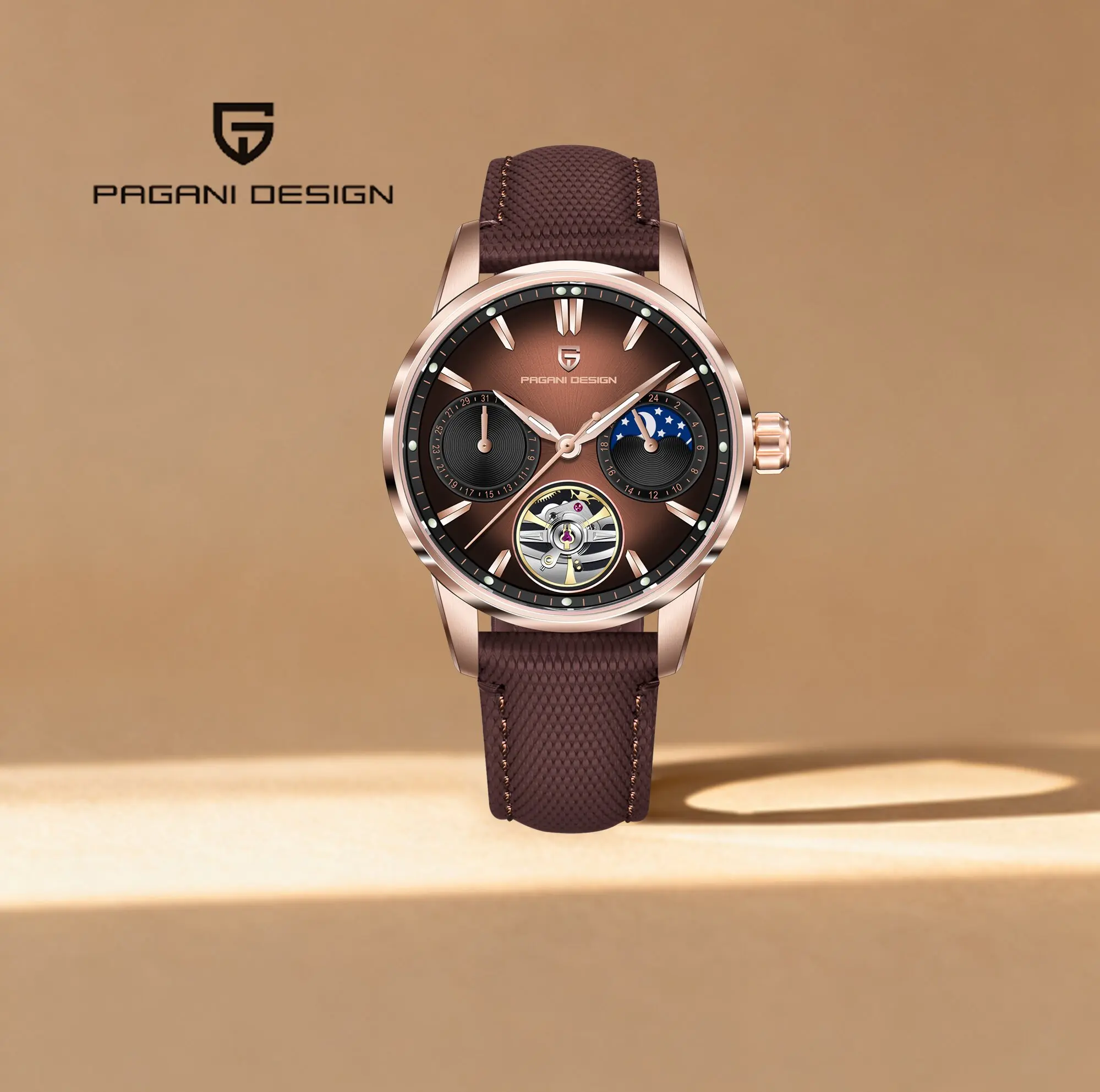 

2026 Pagani Design Новые мужские автоматические механические часы Классические ретро роскошные часы из нержавеющей стали с фазой Луны Водонепроницаемые светящиеся