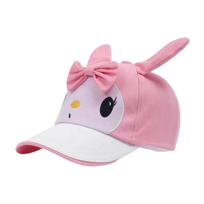 Kawaii Sanrio sunhat Anime Pink dan ungu Kulomi pakaian aksesoris serbaguna kasual matahari topi bisbol hadiah untuk anak-anak