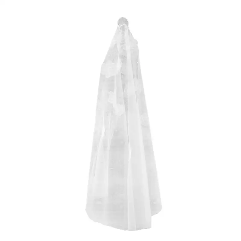 P9FE Bride Headpiece Veil Mantilla Bride Headwear Mantilla Gorgeous Veil Studded Pearls Mantilla for School Play Accessories