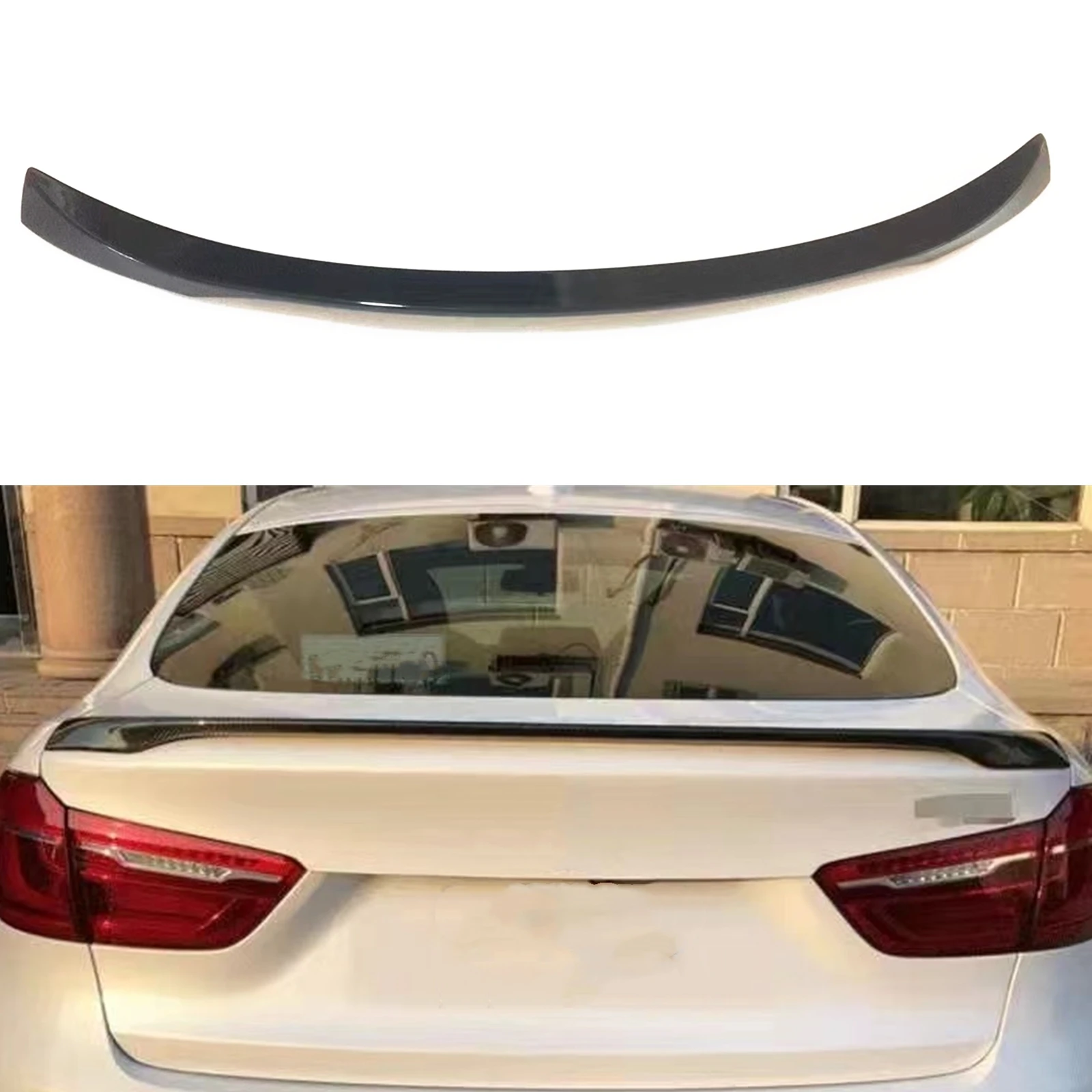 

Car Rear Trunk Spoiler Lip Wing For BMW F16 X6 2015.7-2020 Glossy Black Tailgate Lid Flap Decklid Splitter Trim Upper Body Kit