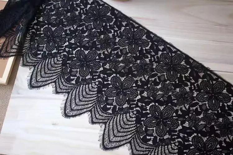 black hollow irregular press yarn flower eyelash lace clothing stitching decorative material DIY accessories