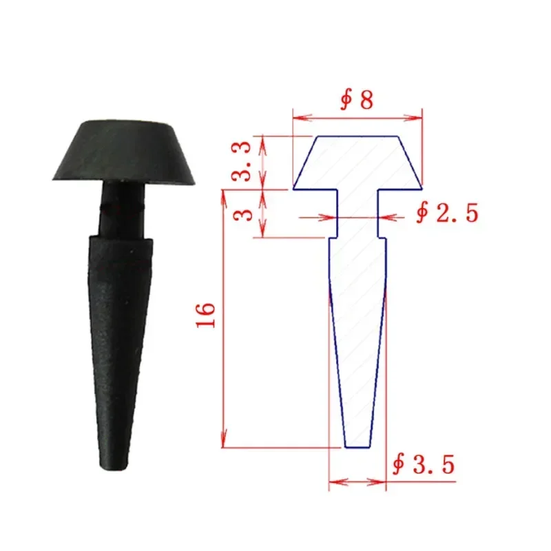 Black Silicone Rubber Plug Sealing Snap-on Plugs Solid Holes Dust-proof Cap High temperature resistance Dia 2/2.5mm
