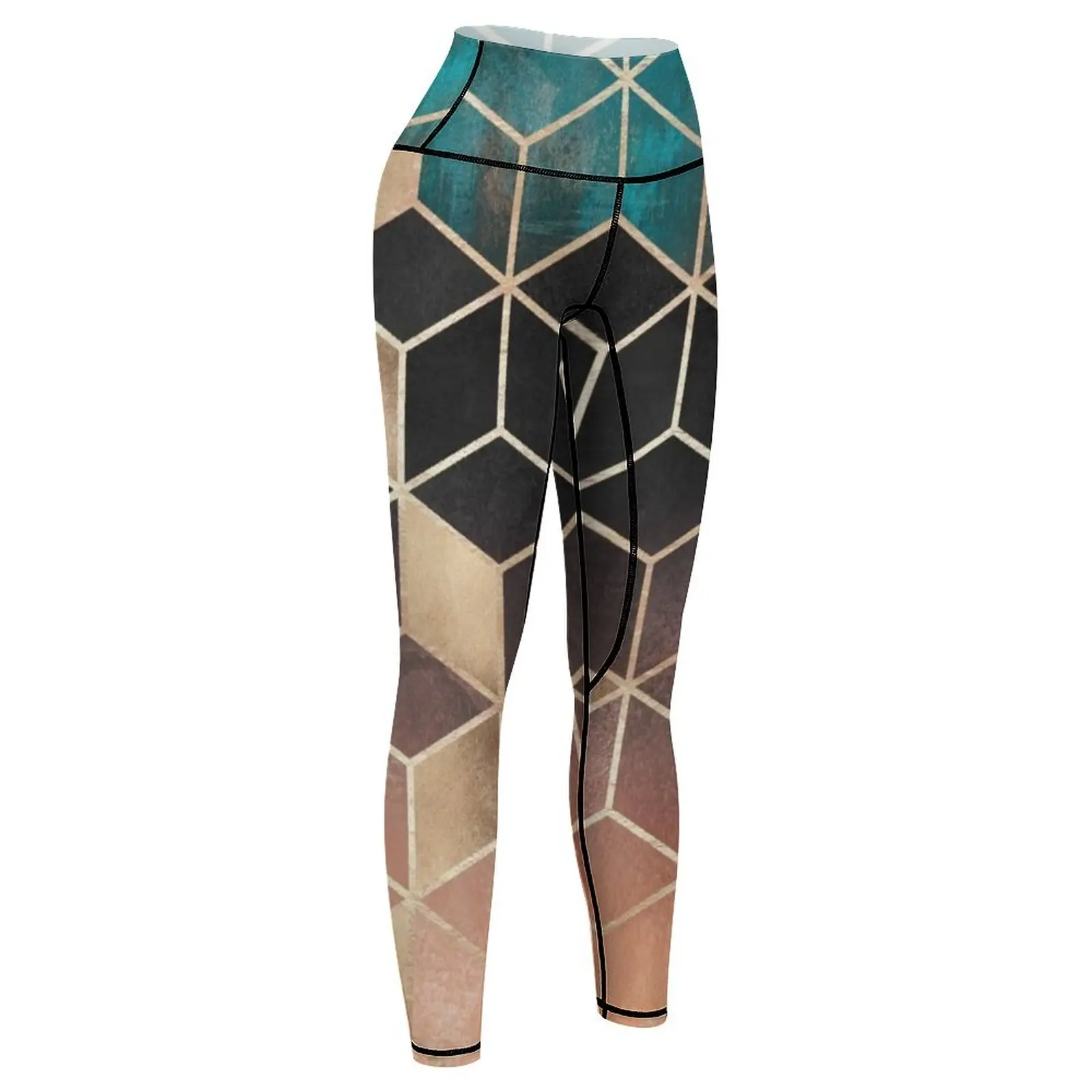 Ombre Dream Cubes Leggings gym's clothing gym's sportswear Womens Leggings