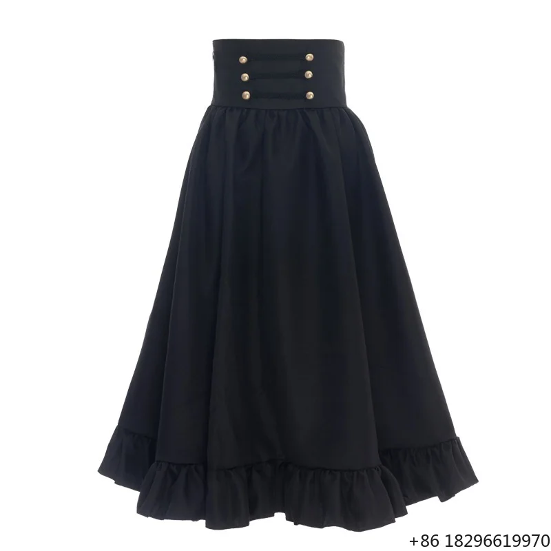 2023 Autumn Women's Casual A-Line Skirt New Fashionable High Waisted Pleated Elastic Waist Simple Solid Color Natural Yarn Dyed