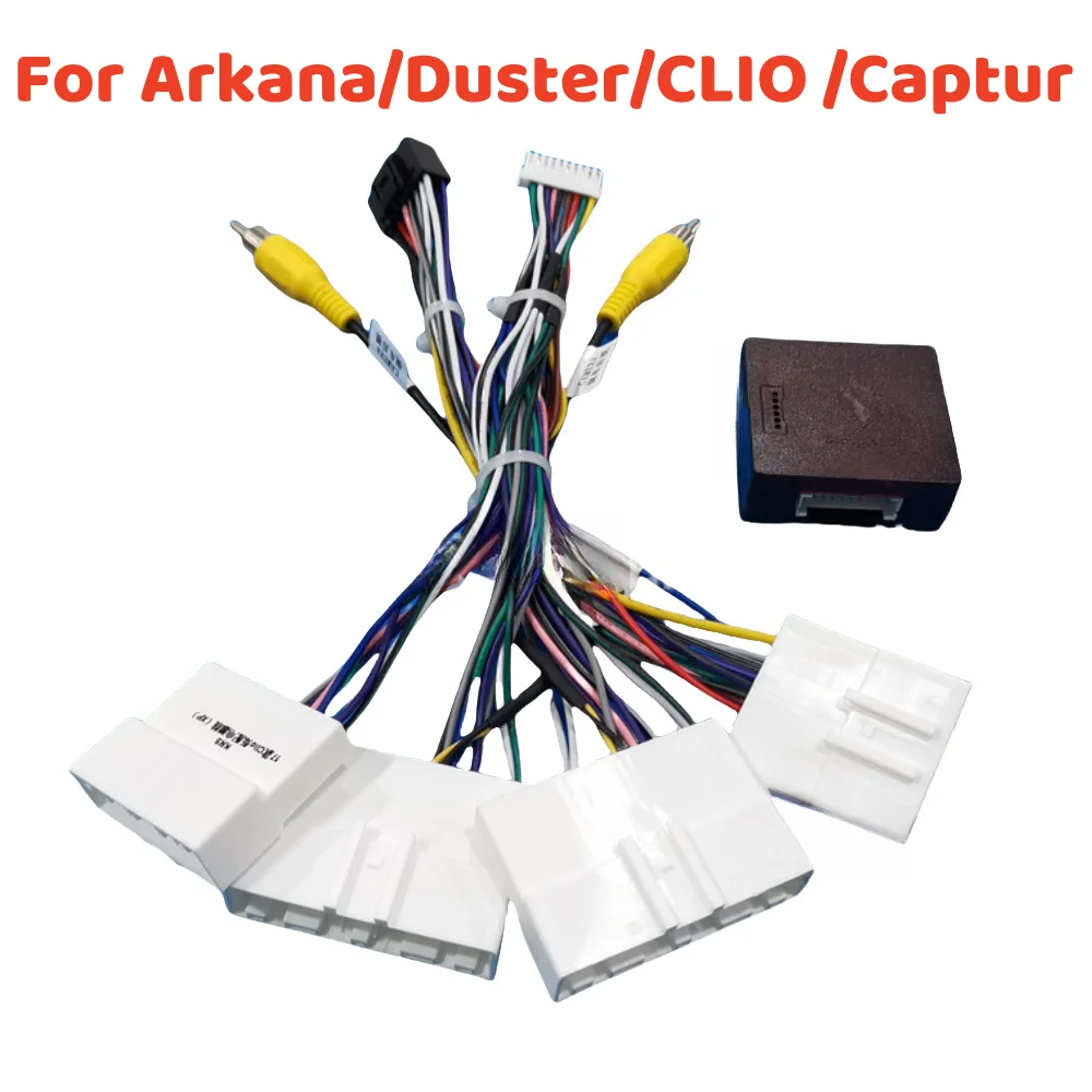 16 Pin Canbus box Adaptor For Renault Arkana/Duster/CLIO/Captur With Wiring Harness Power Cable Android GPS 2 Din Car Radio