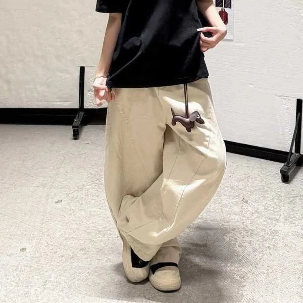 الملابس النسائية عالية الخصر الجينز فضفاضة واسعة الساق ستار الجينز النساء Y2k الرجعية فضفاض كاوبوي السراويل الفتيات #5