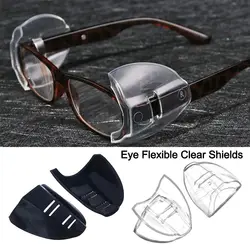 Fashion Eye Flexible Clear Shields Side Safety Goggles Glasses 95% Protection Universal Anti Fog For Women Men