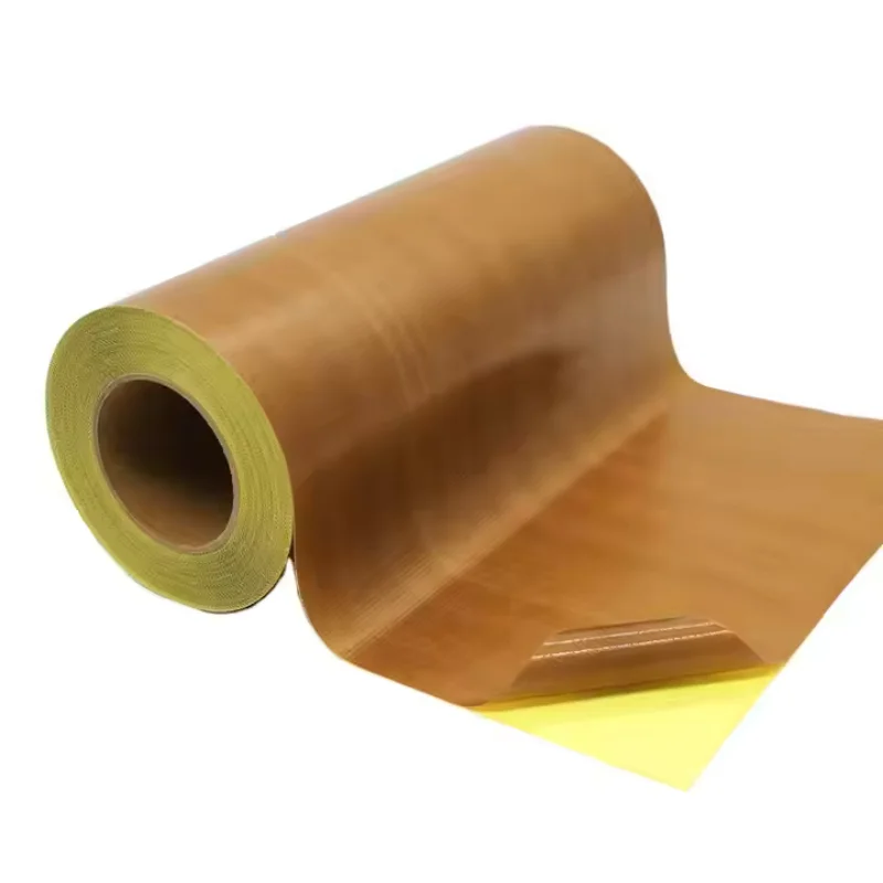180U Brown Teflon PTFE Fiberglass Tape 0.18mm, Silicone Glue High‑Temperature Resistant Non‑Stick Release Tape,