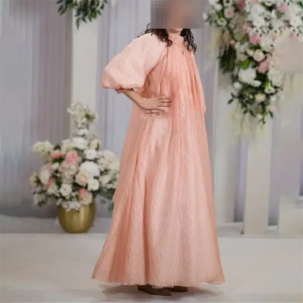 Classic O Neck Half Puff Sleeve A Line Formal Flower Girl Dress Ankle Length Elegant First Communion Gown Customized New 2024