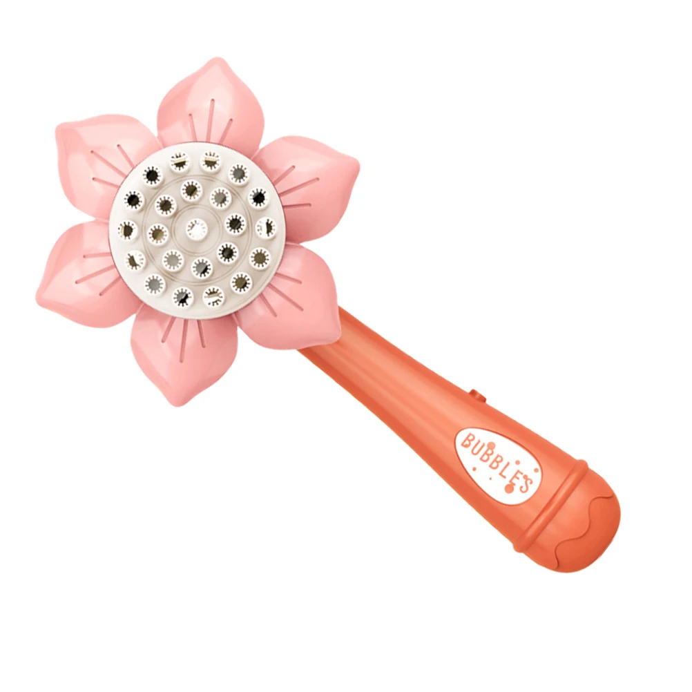 Sonnenblumenformmaschine, 23 Löcher, rosa, elektrisch, ohne Blase, für Kinder, draußen, drinnen, Spaß beim Spielen