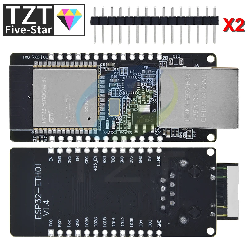 Imagem -05 - Placa de Módulo sem Fio com Porta Serial Embutida Rede Ethernet Compatível com Bluetooth Wi-fi Combo Gateway Mcu Esp32 Wt32-eth01