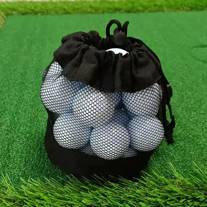 [Sitljin·Fafafa] Golf Storage Bag Mesh Bag Single-Sided Drawstring Mesh Bag Tennis Golf Ball Bundle Flap Pocket Pants