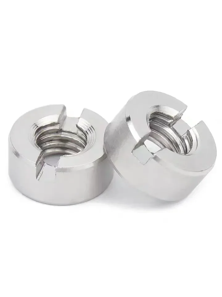 

10Pcs GB817 304 Stainless Steel Slotted Round Nuts M3-M12