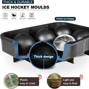 6 Gitter runder Quadratwürfel Big Ice Cube Maker für Whisky -Cocktails und hausgemachte Getränkeeiseis -Eisform halten 12 Hauptverkaufseis Formaluminium - №10