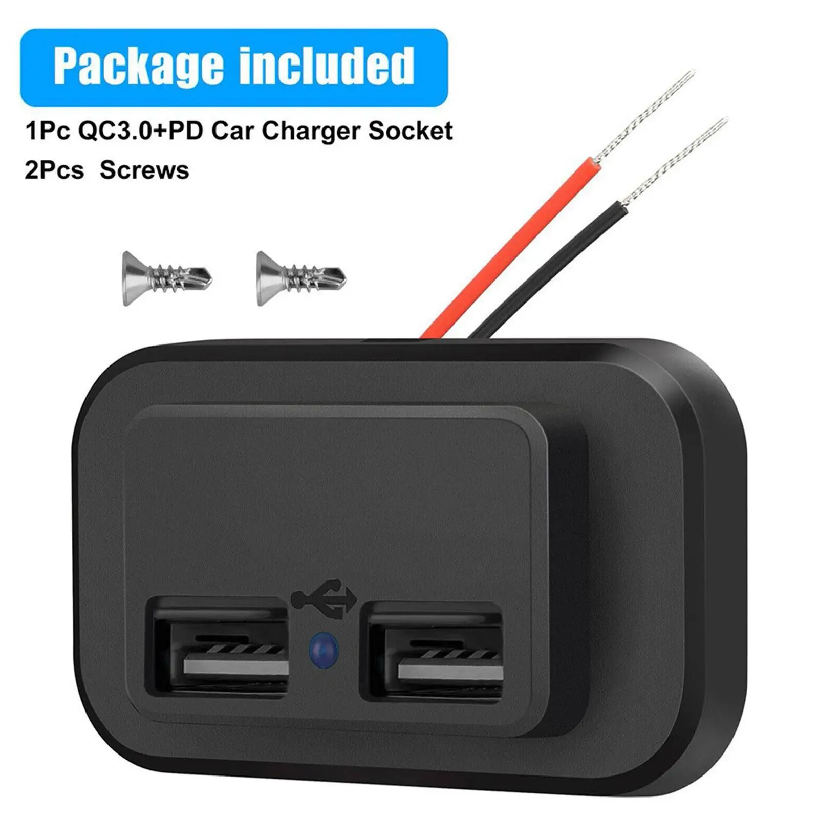 Dual USB 12V Panel Car Charger Socket 4.8A 3.1A 12V/24V USB Charger Outlet Panel Power Adapter for Camper Accessories