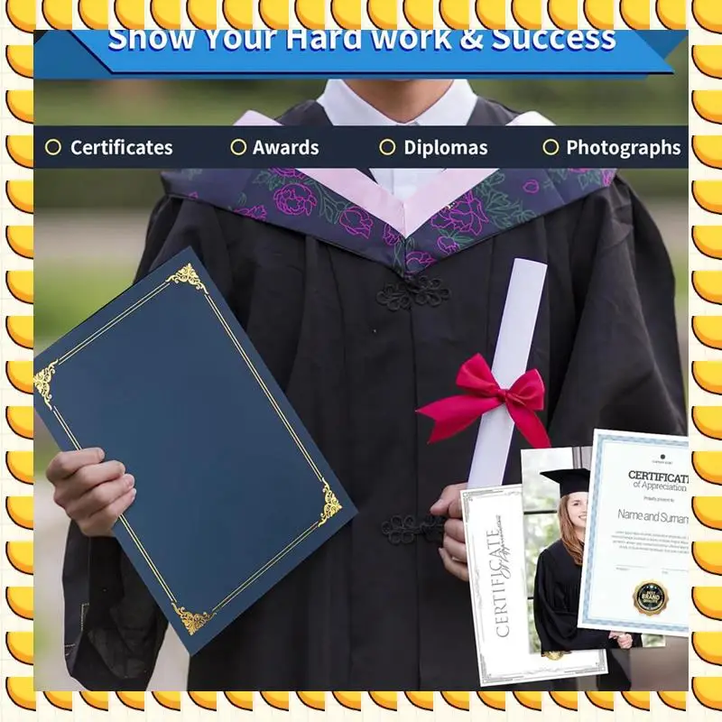 

BAAU 10 Piece Certificate Holders, Diploma Holders Blue Paper For Letter Size 8.5X11 Inch