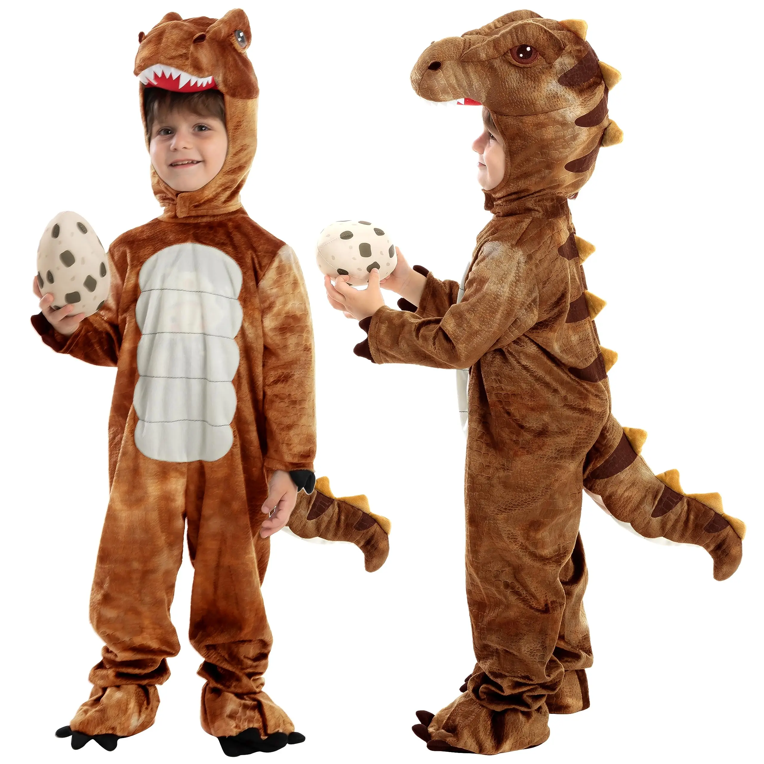

Halloween Realistic T-rex Costume Outfit Dinosaur Jumpsuit with Egg for Boys Girls Halloween Cosplay Dress-up Party