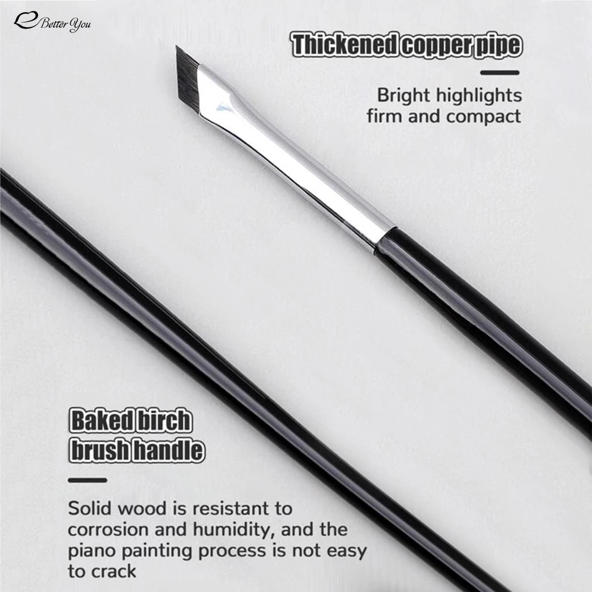 Ultra-Thin Blade Pro: Upgraded Professional Eyeliner Brush and Flat Angle Eyebrow Brush for Under-Eye and Precise Makeup Applica