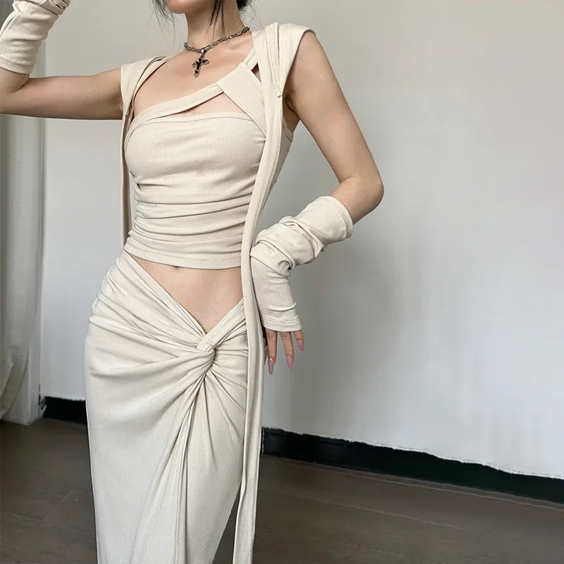 

2025NEW Summer Sexy Goddess Cosplay Dress Aesthetics Dune For Woman Hooded Fancy Role Play Halloween Costumes Gothic Style