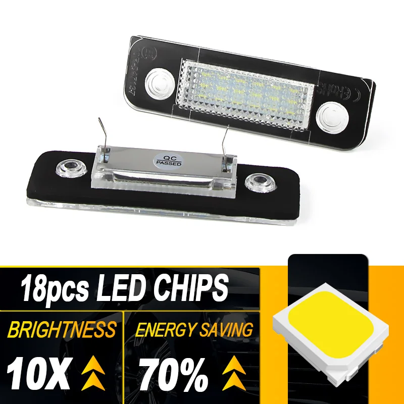 2Pcs Canbus LED License Number Plate Light For Ford Fiesta Fusion 2001.11-up For Ford Mondeo MK2 1996.08-2000.09 OEM# 1332916