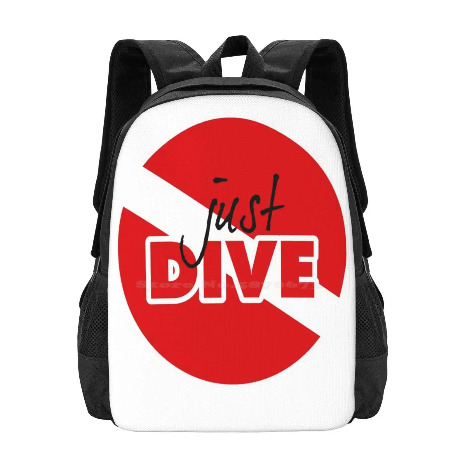 

Just Dive Hot Sale Schoolbag Backpack Fashion Bags Water Sport Sea Deep Ocean Snorkel Diver Down Flag Scuba Flag Diver Flag