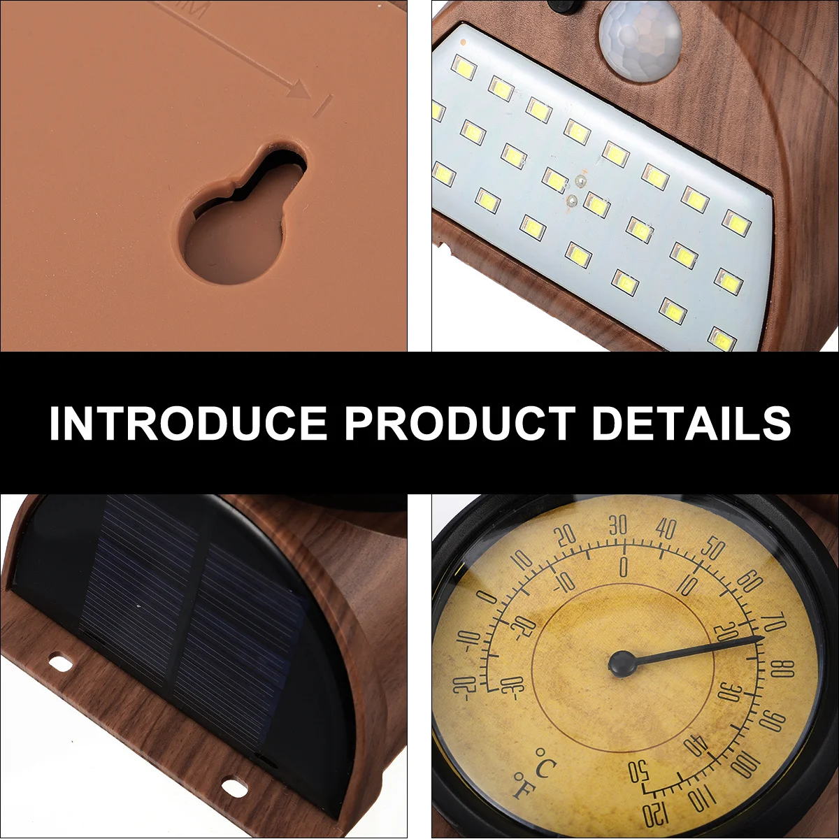 

Solar Infrared Sensor Wall Light Waterproof Outdoor Porch Thermometer High Charging Efficiency Use Beautiful Long Lifespan