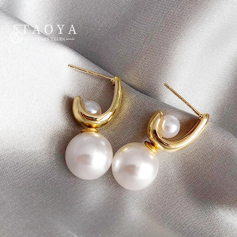 Design sense Multiple Wearing Methods Classic Round Pearl Earrings 2023 Fashion jewelry For Women‘s Wedding Party Accessories