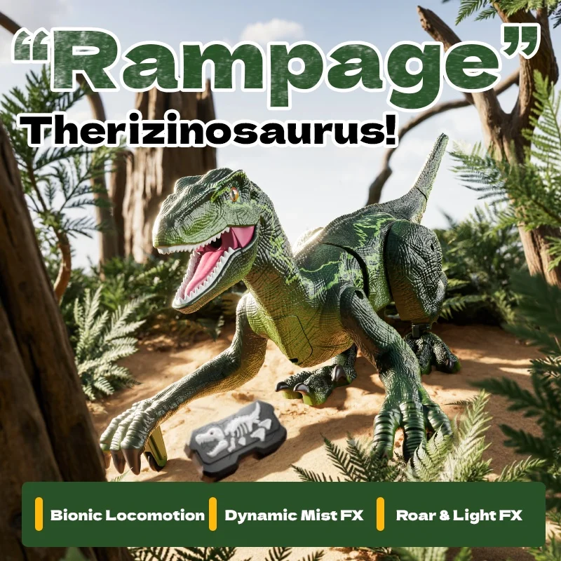 2.4G afstandsbediening dinosaurus kan geluid en licht lopen Roar simulatie dier spray dinosaurus speelgoed is geschikt NIEUWE RC dinosaurus