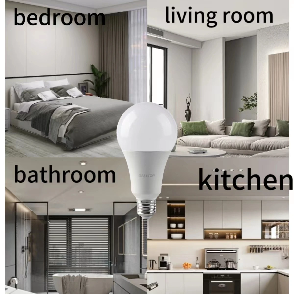 Lâmpada LED de alta luminescência para casa e outro interior, sem luz de cintilação, AC 100-240V, 8W-24W, E27, B22, 3000K, 4000K, 6000K, 1 PC, 3