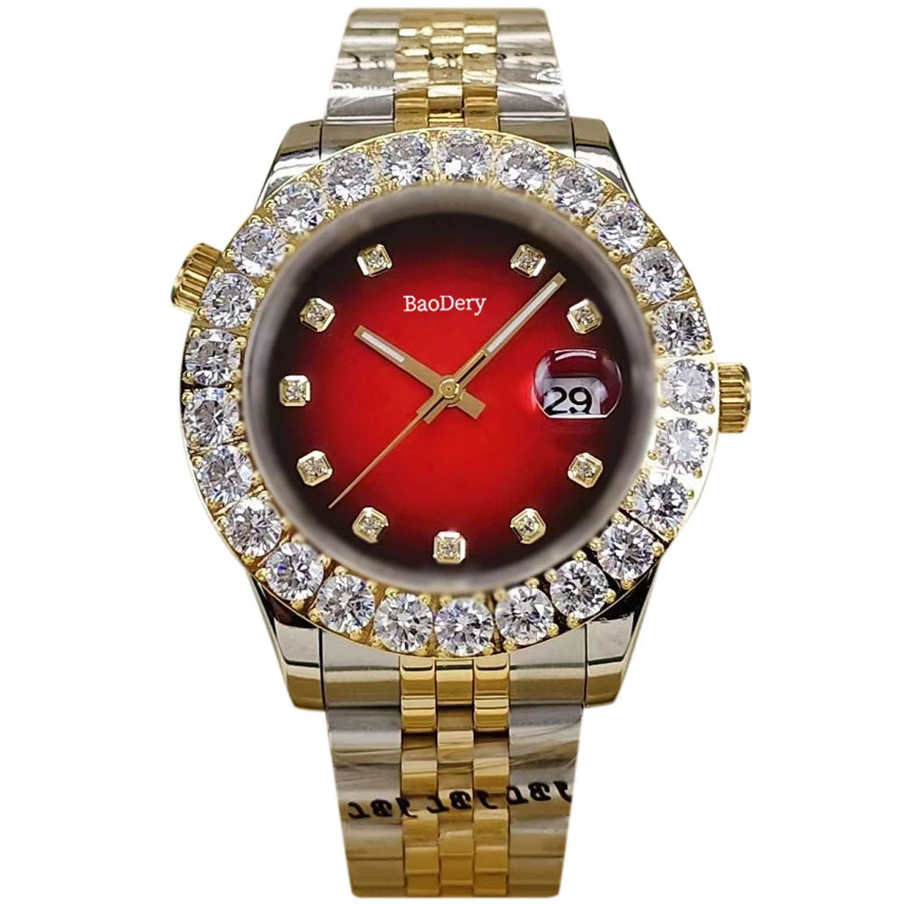 ساعة أوتوماتيكية رائجة البيع مقاس 43 ملم للرجال مع عرض مؤشر نداء خالد