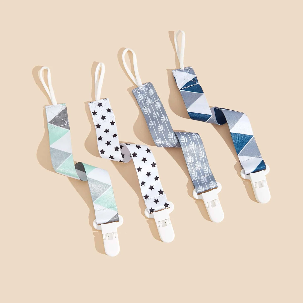 4Pcs/1pc Baby Pacifier Clips|Pacifier Chain Holder|Universal Soother Clips with Plastic Clasp for Easy Teething|Ideal Gift image 6