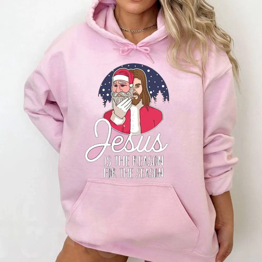 Christmas Hoodie Men Jesus Is The Reason for The Season Holiday Party Pullover Autumn Casual Funny Hoodies Oversized Y2k Tops