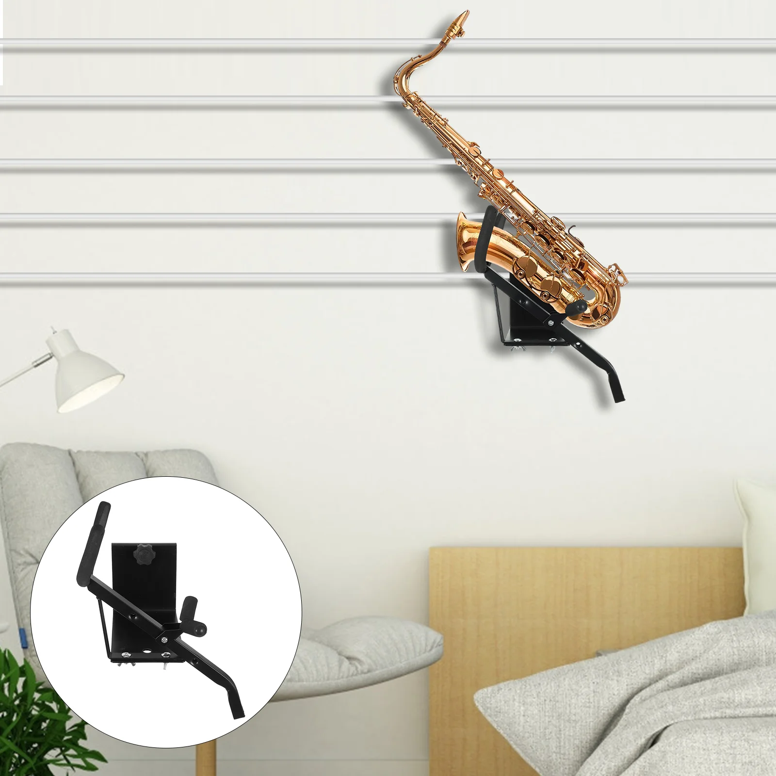 Sax Hanger Metal Saxophone Holder Wall Hook Rack Storage Stand for Alto Iron Mount