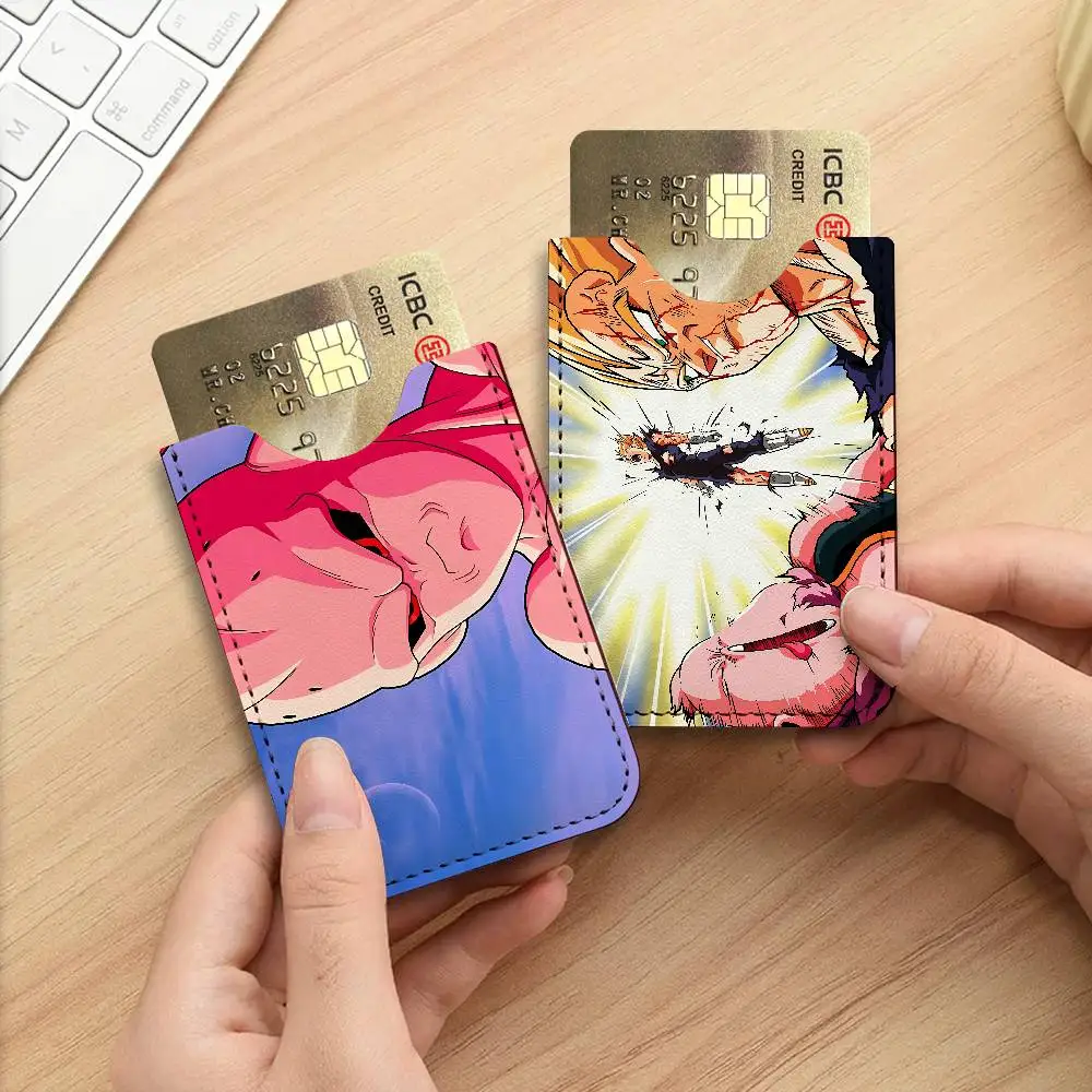 Amine M-Majin B-Buu PU Leather Card Holder Sleeve for Credit Cards,Secure/Slim Design, Travel Storage Essentials